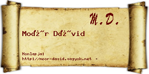 Moór Dávid névjegykártya